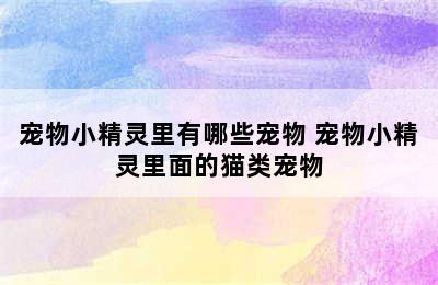 宠物小精灵里有哪些宠物 宠物小精灵里面的猫类宠物